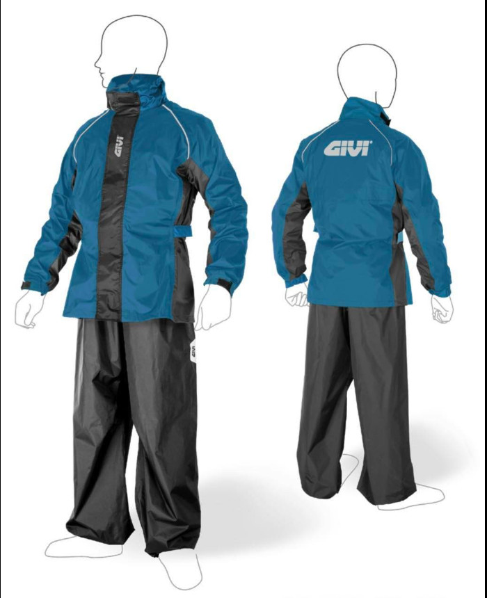 Áo mưa bộ GIVI RRS08  Đen Xanh Dương FREESHIP