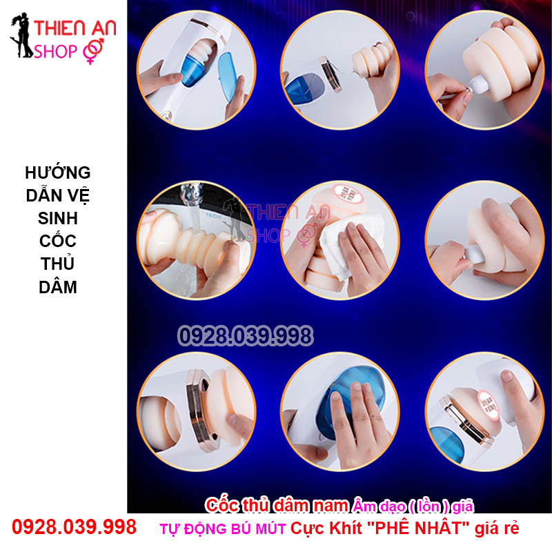 Coc thu dam ( lon gia) âm đạo giả - Sextoy cao cấp nhỏ gọn rung thụt xoay