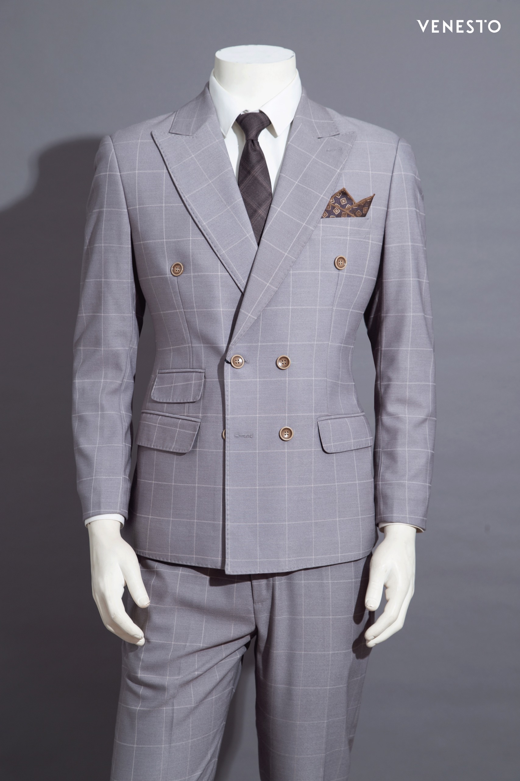 Áo vest tay dài phối kẻ caro thiết kế Charme 207023 - Charmestore