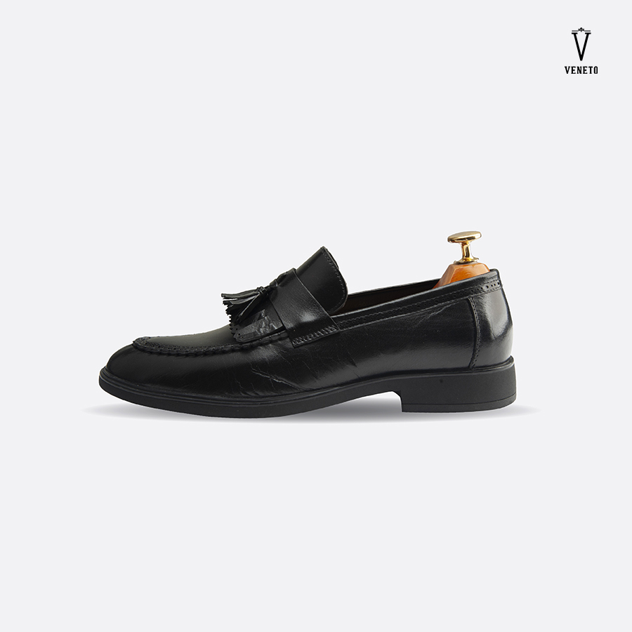 Giầy da Loafer Black chỉ nổi