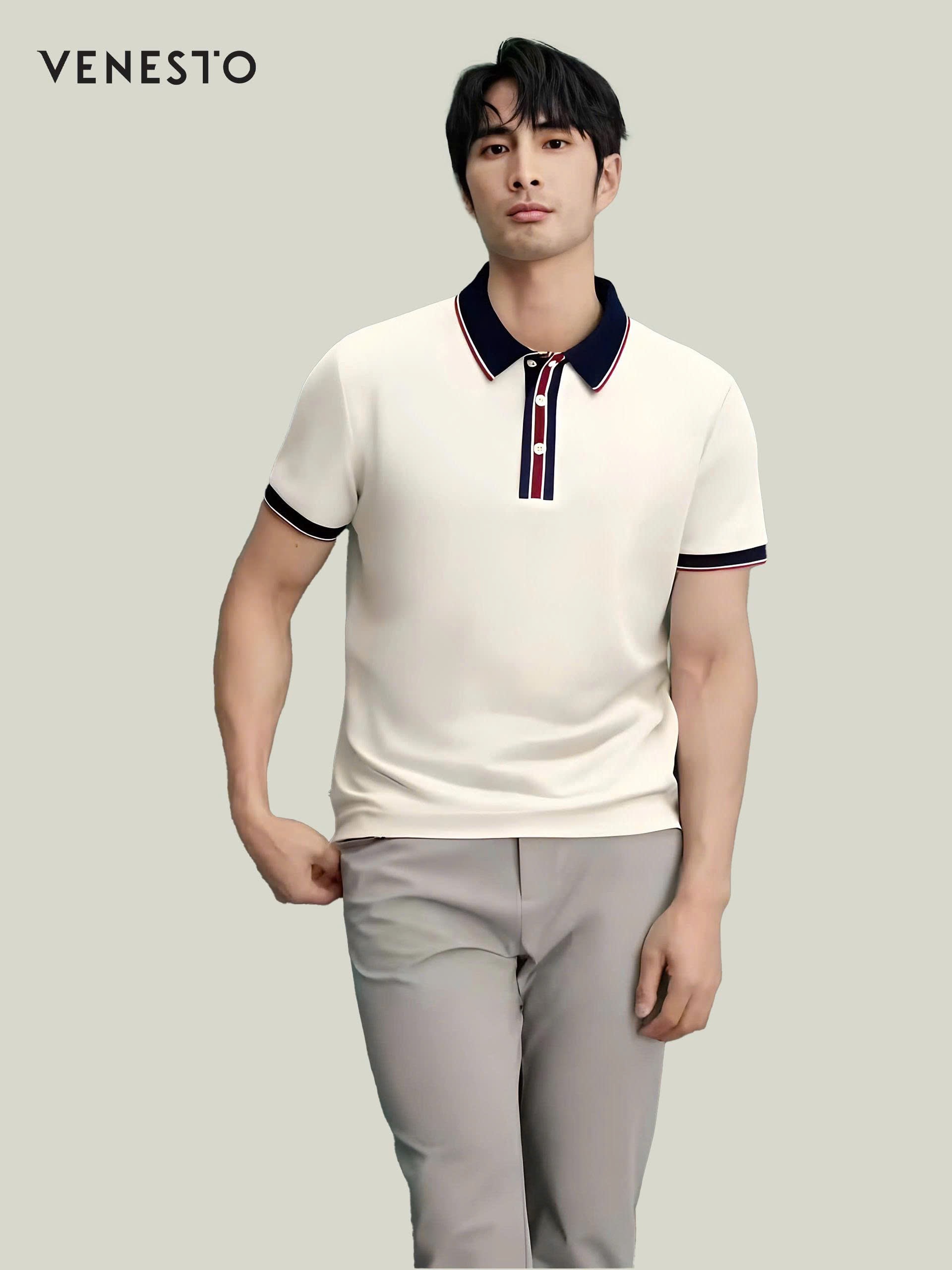 Áo polo Beige phối cổ 25-01