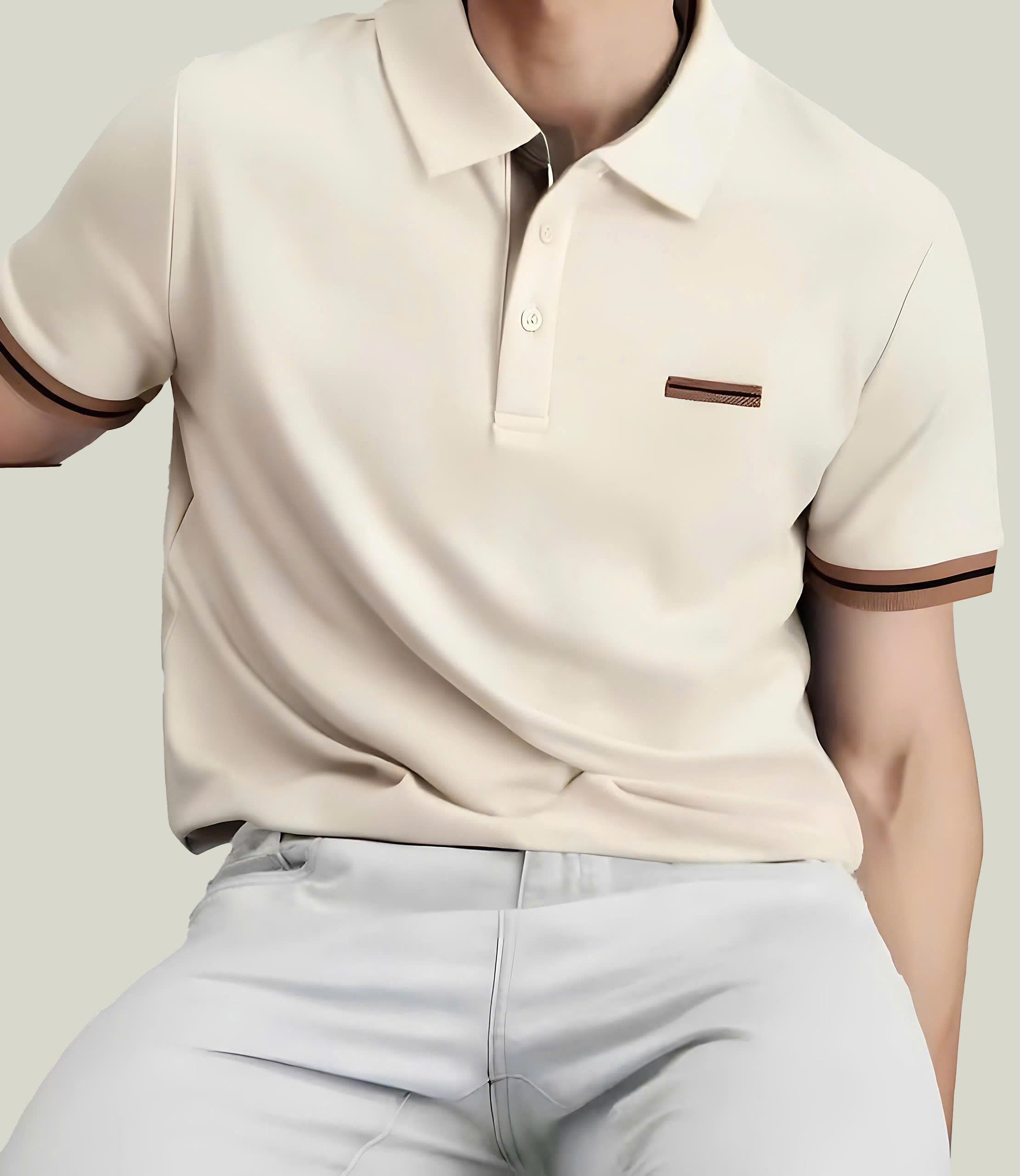 Áo polo Beige phối cổ 25-04