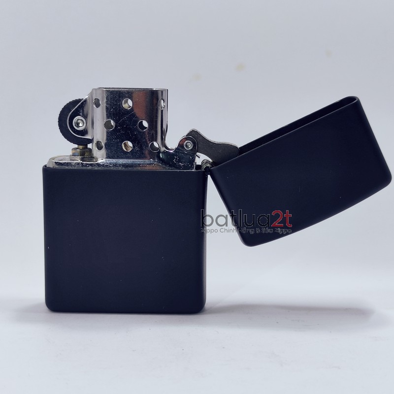 Zippo Black Matte Zippo Logo 218ZL Zippo Sơn Đen Tỉnh Điện Khắc Logo