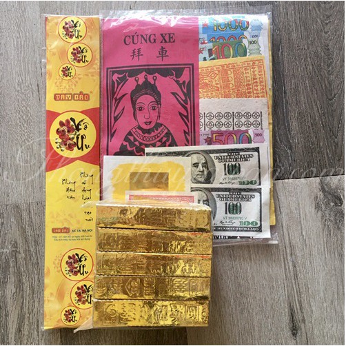 Bộ giấy vàng mã cúng xe