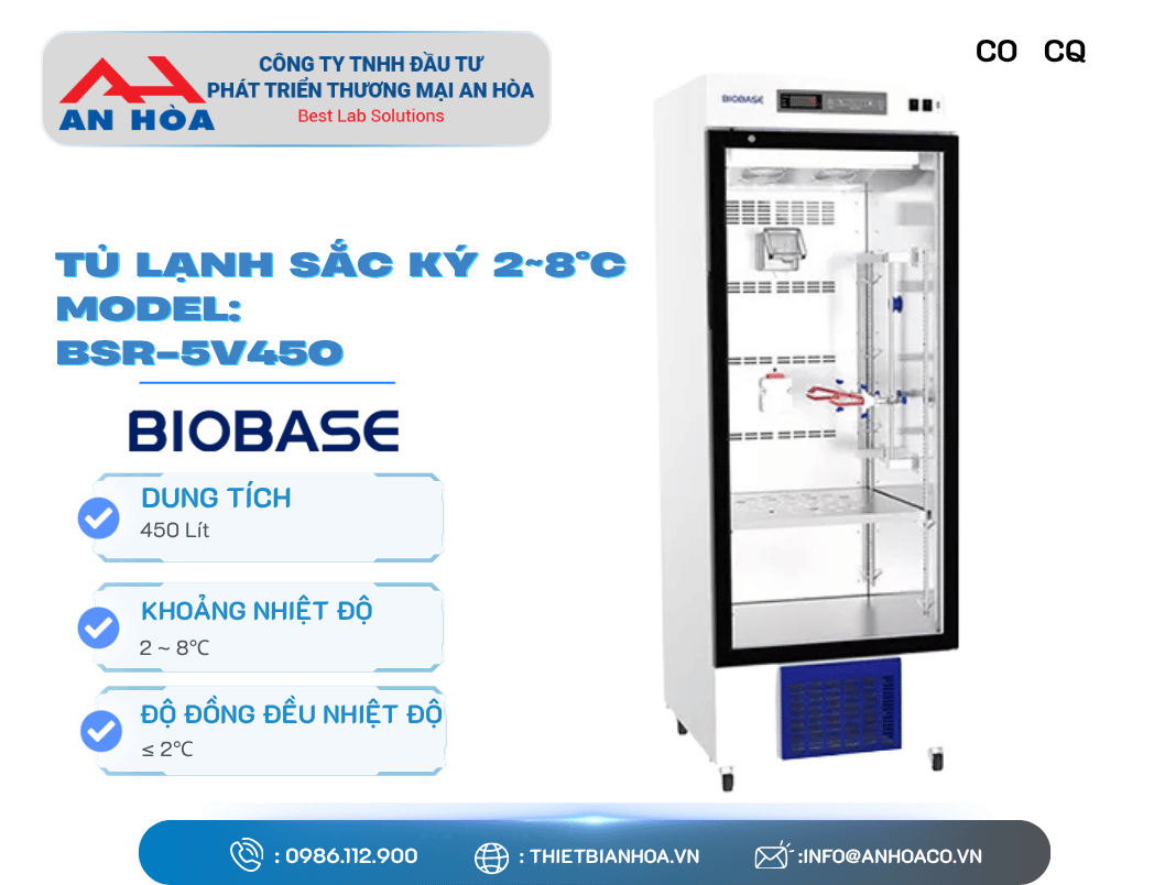 Tủ lạnh sắc ký 2~8℃ 450L, 1000L hãng: Biobase/Trung Quốc