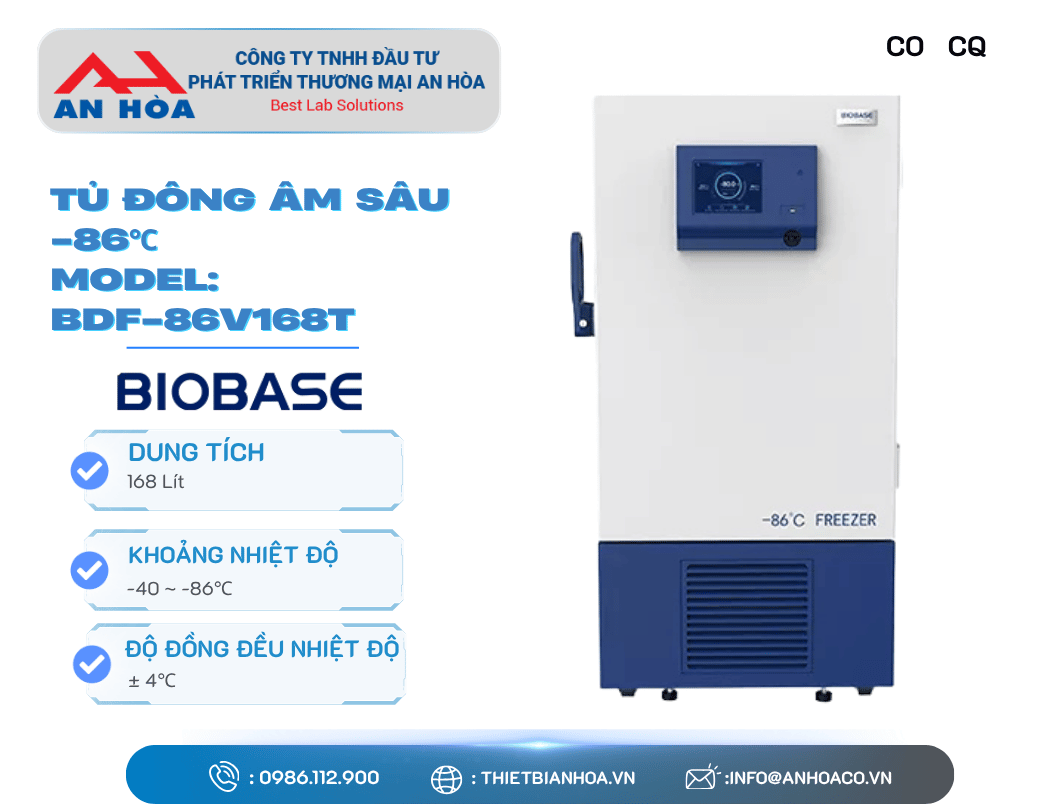 Tủ đông âm sâu-86°C 168L, 348L hãng: Biobase/Trung Quốc