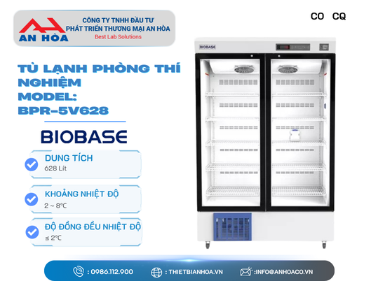 Tủ lạnh phòng thí nghiệm (2 cửa kính) 628L, 650L, 968L hãng: Biobase/Trung Quốc