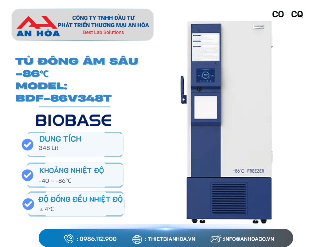 Tủ đông âm sâu-86°C 168L, 348L hãng: Biobase/Trung Quốc