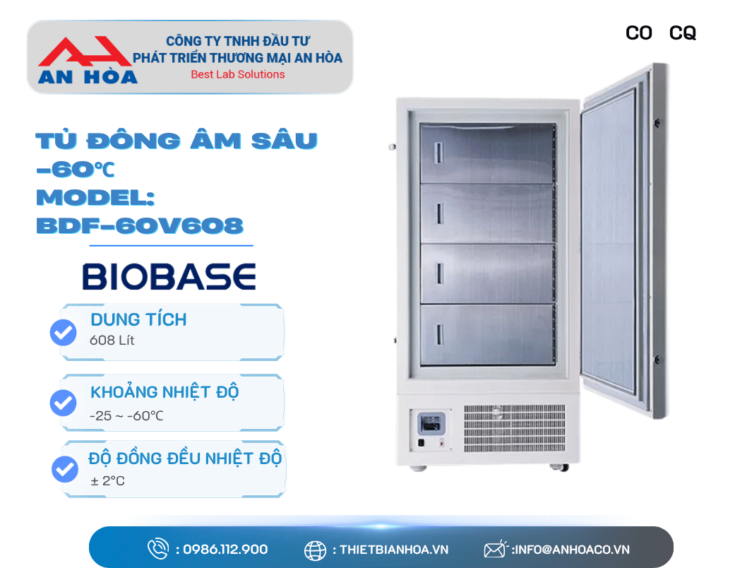 Tủ đông âm sâu-60°C dung tích lớn 608L, 708L, 808L, 938L hãng: Biobase/Trung Quốc
