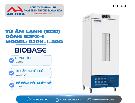 Tủ ấm lạnh (BOD) dòng BJPX-I 250, 300, 400 Lít hãng: Biobase/Trung Quốc