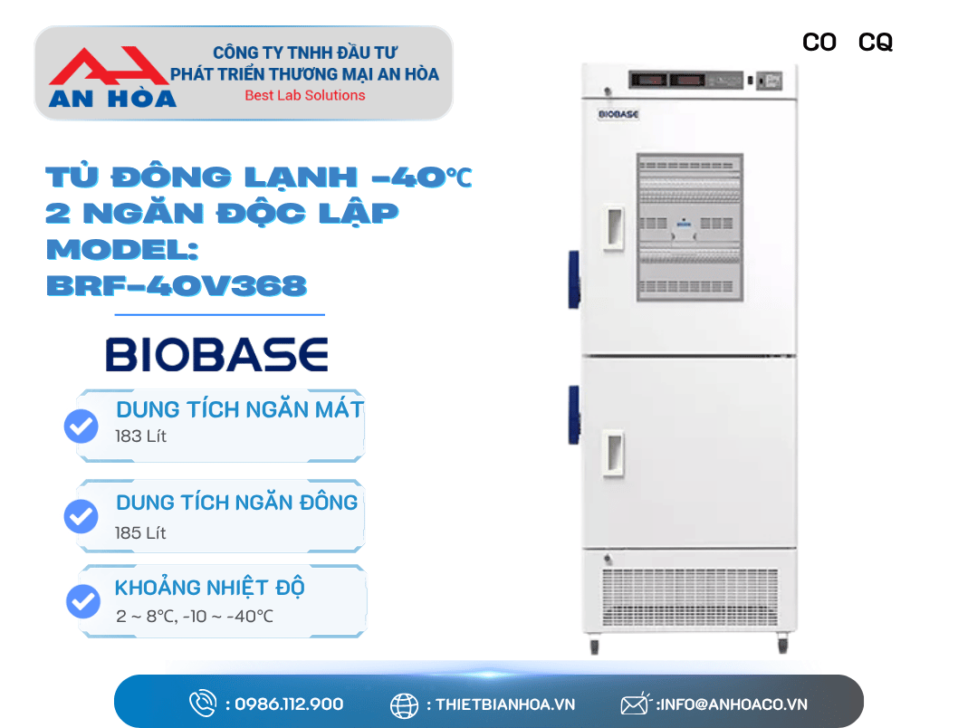 Tủ đông lạnh -40°C (2 ngăn độc lập) hãng: Biobase/Trung Quốc