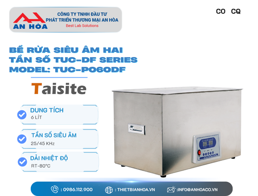 Bể rửa siêu âm hai tần số dòng TUC-DF Series hãng Taisitelab/Mỹ