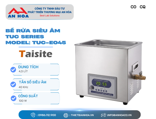 Bể rửa siêu âm dòng TUC Series (TUC-E, TUC-P, TUC-I) hãng Taisitelab/Mỹ