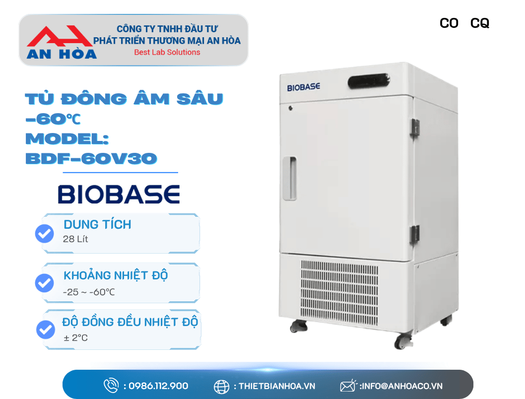 Tủ đông âm sâu -60°C 28L, 58L, 108L, 158L, 408L hãng: Biobase/Trung Quốc