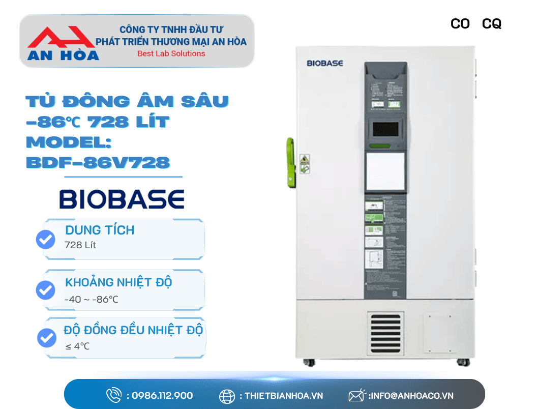 Tủ đông âm sâu -86℃ 418L, 588L 838L hãng: Biobase/Trung Quốc