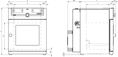 Tủ sấy chân không có làm mát 49L loại VO49cool, Hãng Memmert/Đức