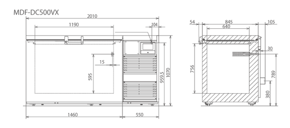 Tủ đông âm sâu nằm ngang -86oC, 575L, Model: MDF-DC500VX, Hãng: PHCBi / Nhật Bản