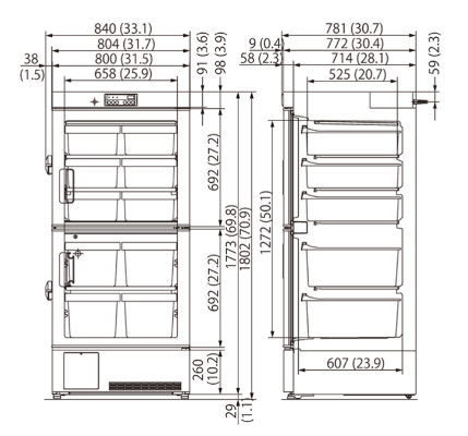 Tủ đông âm sâu -40oC, 482L, Model: MDF-U5412, Hãng: PHCBi / Nhật Bản