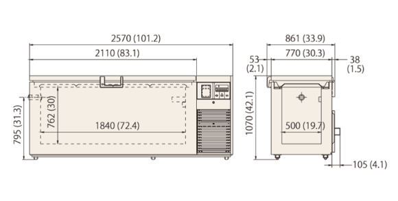 Tủ đông âm sâu nằm ngang -86oC, 701L, Model: MDF-794 ULT, Hãng: PHCBi / Nhật Bản