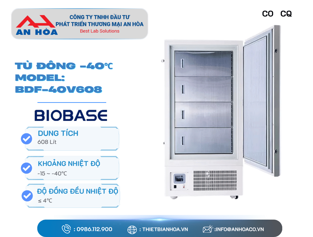 Tủ đông -40°C - 608L, 708L, 808L, 936L hãng: Biobase/Trung Quốc