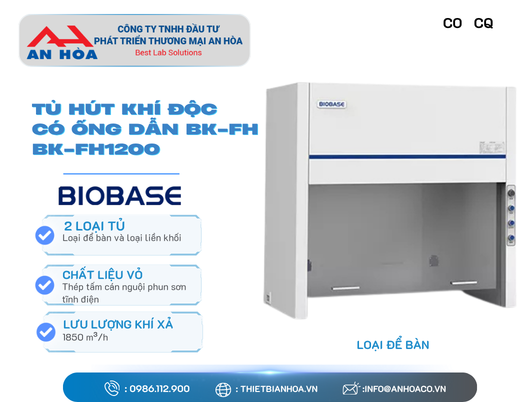 Tủ hút khí độc có ống dẫn dòng BK-FH hãng: Biobase/Trung Quốc