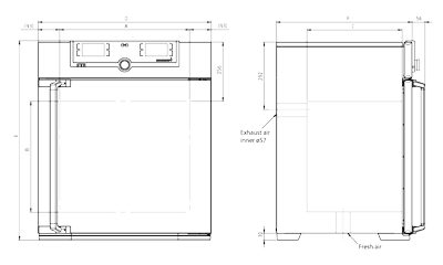 Tủ ấm đối lưu tự nhiên 161L loại IN160plus, Hãng Memmert/Đức