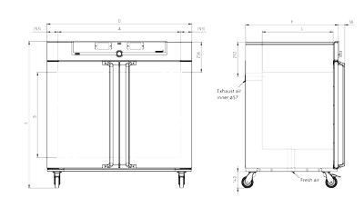 Tủ ấm đối lưu tự nhiên 449L loại IN450plus, Hãng Memmert/Đức