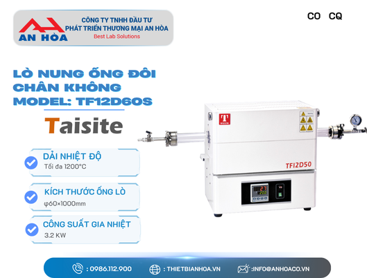 Lò nung ống đôi chân không 1200℃ hãng Taisitelab/Mỹ