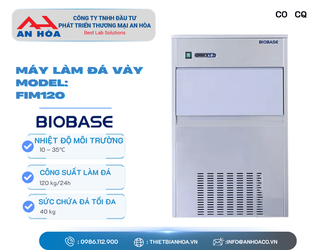 Máy làm đá vảy/đá tuyết FIM công suất 100 - 250kg hãng: Biobase/Trung Quốc