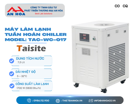 Máy làm lạnh tuần hoàn Chiller 7,5 lít Model TAC-WC-017 hãng TaisiteLab/Mỹ