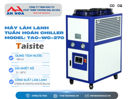 Máy làm lạnh tuần hoàn Chiller 150 lít Model TAC-WC-270 hãng TaisiteLab/Mỹ