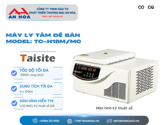 Máy ly tâm tốc độ cao để bàn dòng TC-H hãng TaisiteLab/Mỹ