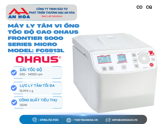 Máy ly tâm vi ống tốc độ cao FRONTIER™ 5000 SERIES Micro model FC5513, FC5513L, FC5515 hãng: Ohaus/Mỹ