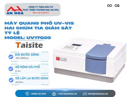 Máy quang phổ UV-VIS hai chùm tia giám sát tỷ lệ model UV1702G hãng TaisiteLab/Mỹ