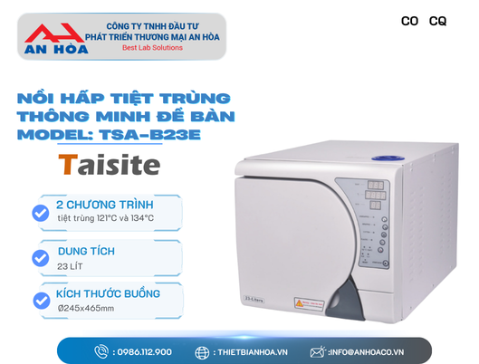 Nồi hấp tiệt trùng thông minh để bàn model TSA-B18E/B23E hãng Taisitelab/Mỹ