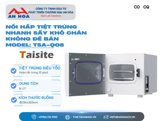 Nồi hấp tiệt trùng nhanh sấy khô chân không để bàn hãng Taisitelab/Mỹ