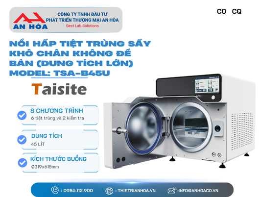 Nồi hấp tiệt trùng sấy khô chân không để bàn 29, 45 lít (Dung tích lớn) hãng Taisitelab/Mỹ