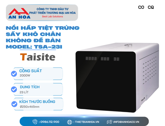 Nồi hấp tiệt trùng sấy khô chân không để bàn model TSA-B18I/23I hãng Taisitelab/Mỹ