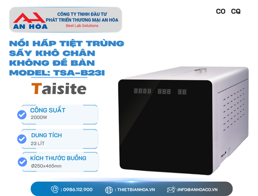 Nồi hấp tiệt trùng sấy khô chân không để bàn model TSA-B18I/B23I hãng Taisitelab/Mỹ