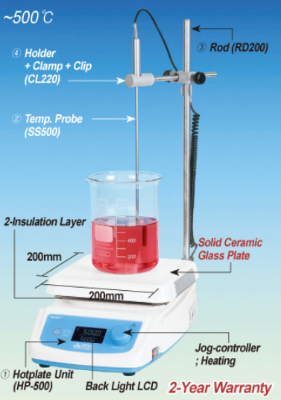 Máy khuấy từ gia nhiệt 500 độ C 20 lít, Model: MaXtirTM HP500, Hãng: DAIHAN Scientific/ Hàn Quốc