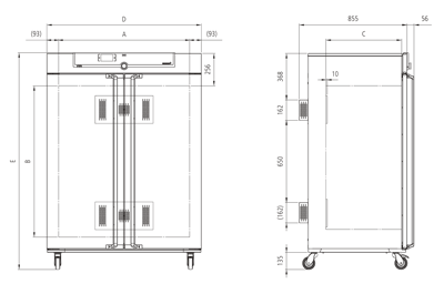 Tủ ấm lạnh 256L loại IPS260, Hãng Memmert/Đức