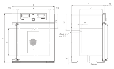 Tủ sấy đối lưu cưỡng bức 53L loại UF55, Hãng Memmert/Đức