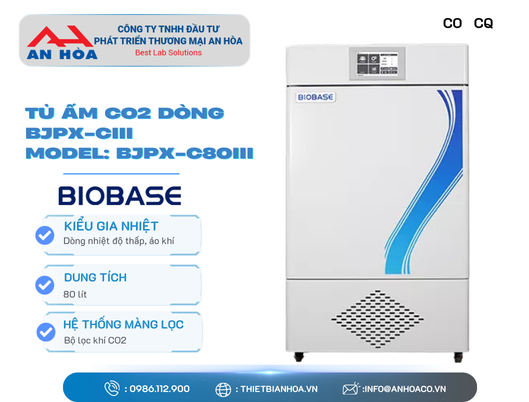 Tủ ấm CO2 dòng BJPX-CIII 80L, 160L hãng: Biobase/Trung Quốc
