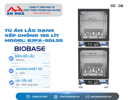 Tủ ấm lắc dạng xếp chồng dòng 155 lít BJPX-SDL hãng: Biobase/Trung Quốc