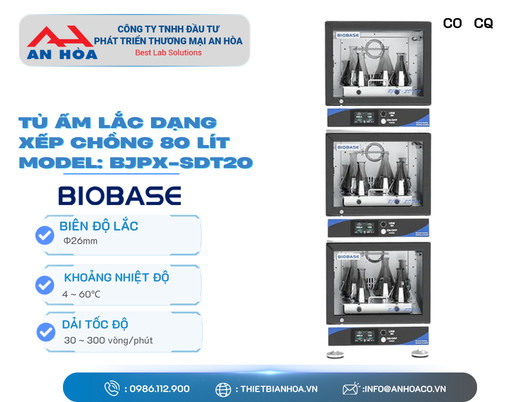 Tủ ấm lắc dạng xếp chồng dòng 80 lít BJPX-SDT hãng: Biobase/Trung Quốc