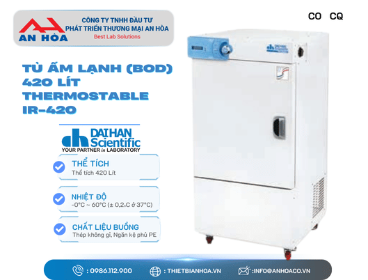 TỦ ẤM LẠNH (BOD) 420 LÍT. MODEL: ThermoStable IR-420. HÃNG: DAIHAN Scientific/HÀN QUỐC
