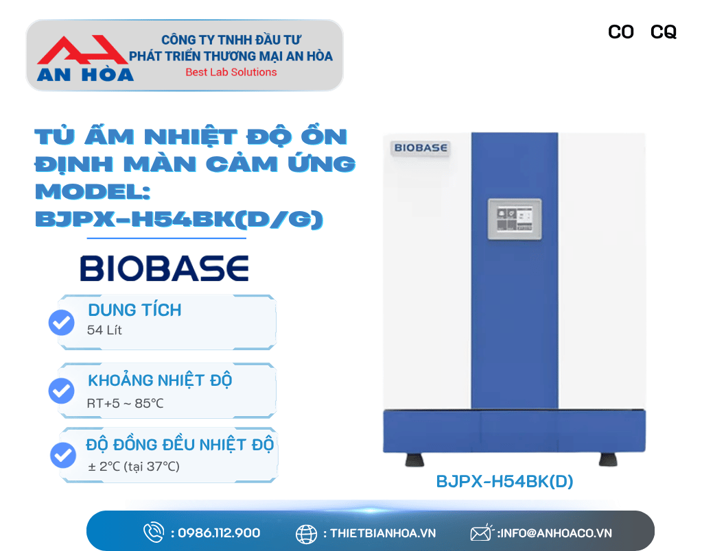 Tủ ấm nhiệt độ ổn định màn hình cảm ứng 54L, 88L, 160L, 200L, 270L hãng: Biobase/Trung Quốc
