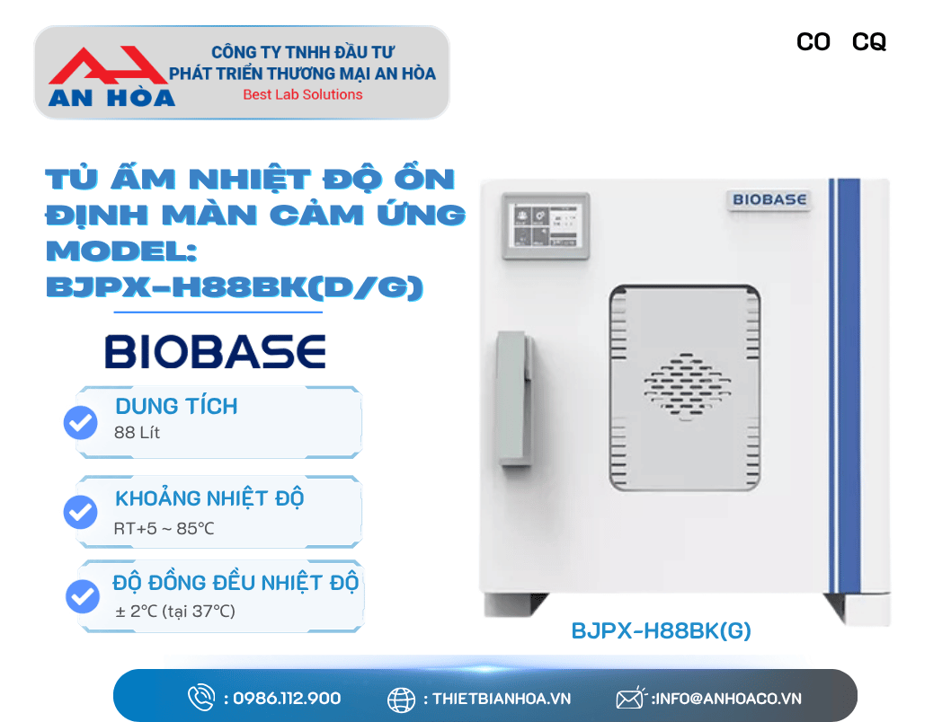 Tủ ấm nhiệt độ ổn định màn hình cảm ứng 54L, 88L, 160L, 200L, 270L hãng: Biobase/Trung Quốc