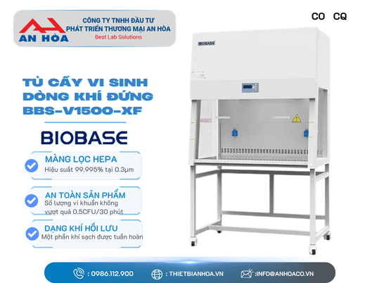 Tủ cấy vi sinh dòng khí đứng, Model BBS-V1100-XF, BBS-V1500-XF, BBS-V1800-XF Hãng Biobase/Trung Quốc
