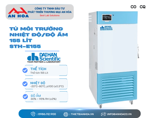 TỦ MÔI TRƯỜNG NHIỆT ĐỘ/ĐỘ ẨM 155 LÍT. MODEL: STH-E155. HÃNG: DAIHAN Scientific/HÀN QUỐC